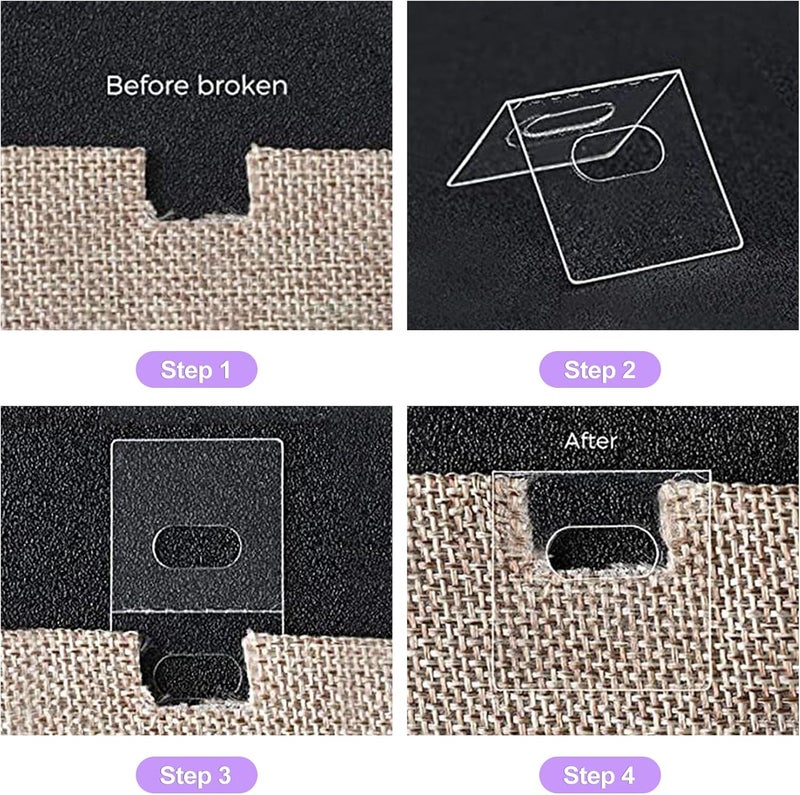 ZeriLion 60 Pcs Clear Vertical Blind Slat Repair Tabs (Makes 30 Repairs) - Adhesive Fixers for Broken Hanging Holes - Easy Peel & Stick Solution - Image 3